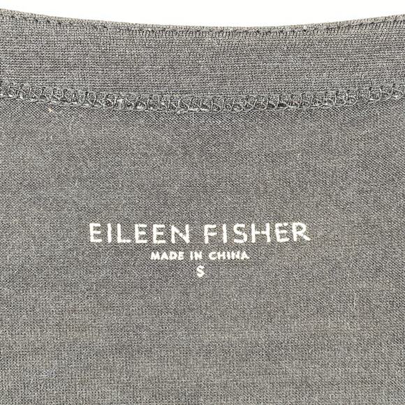 EILEEN FISHER Top S Silk Cotton Fine Jersey Button Up Cardigan Long Sleeve Gray - Picture 5 of 13